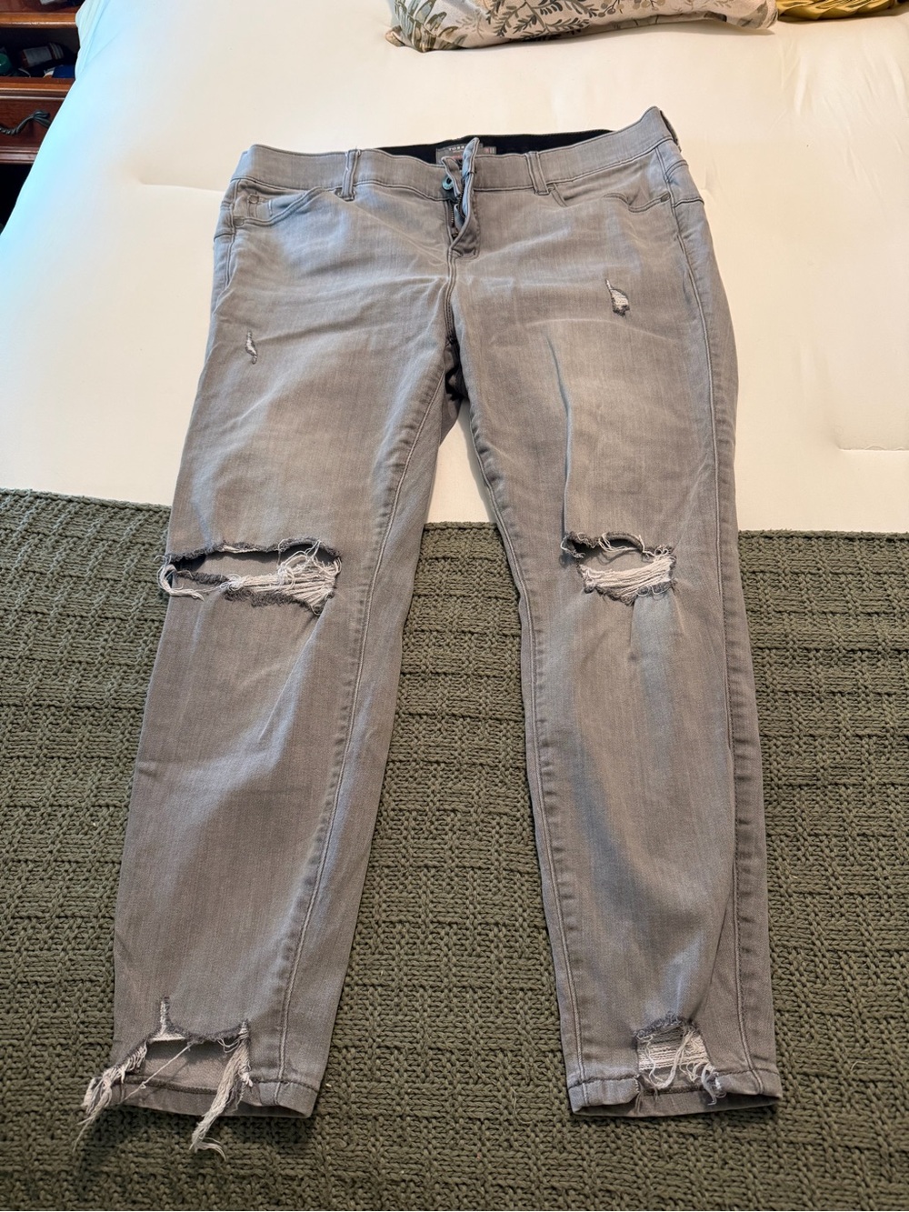 torrid Light Gray Distressed skinny Jeans